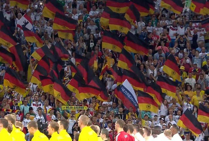 Челябинского болельщика заметили в толпе фанатов сборной Германии