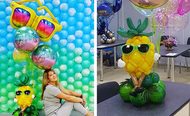 Озерчанка собрала ананас из воздушных шаров и победила в конкурсе аэродизайнеров